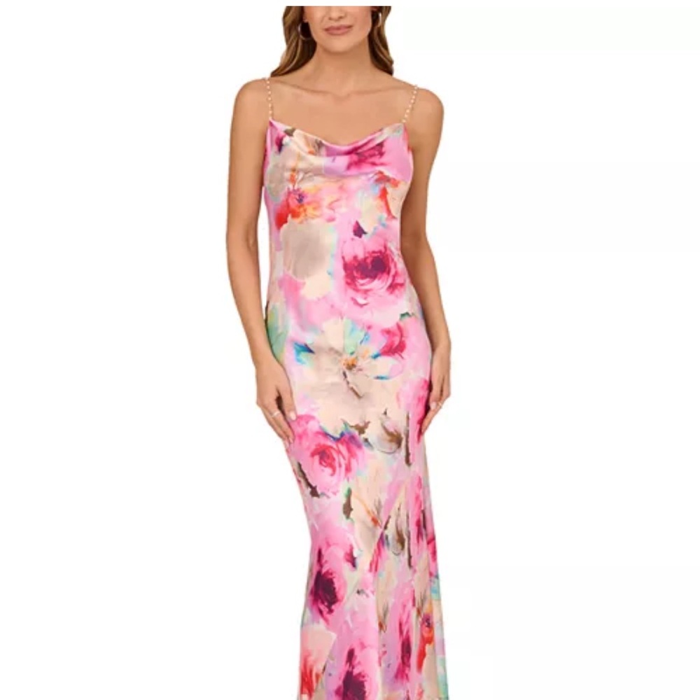 Liv Foster Sateen Cowl Neck Gown (Size 10)